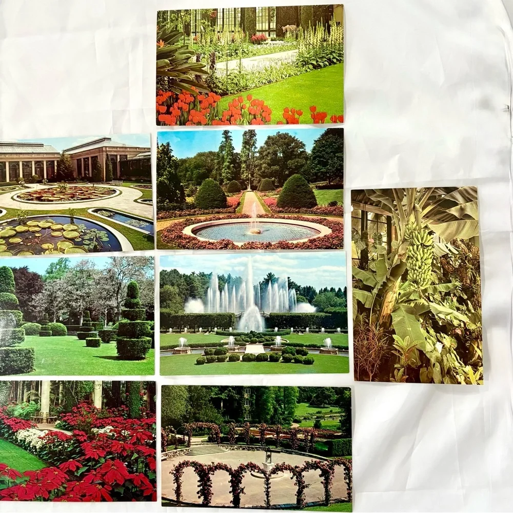 Lot 9 Vintage Postcard Longwood Gardens Kennett Sq PA Ephemera Botanical Unused